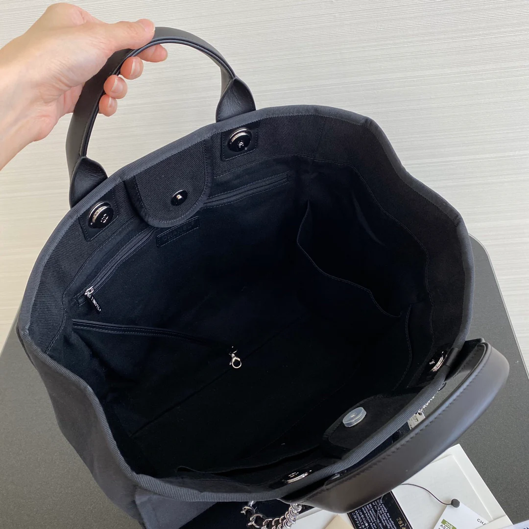 Большая пляжная сумка Chanel Pearl Black