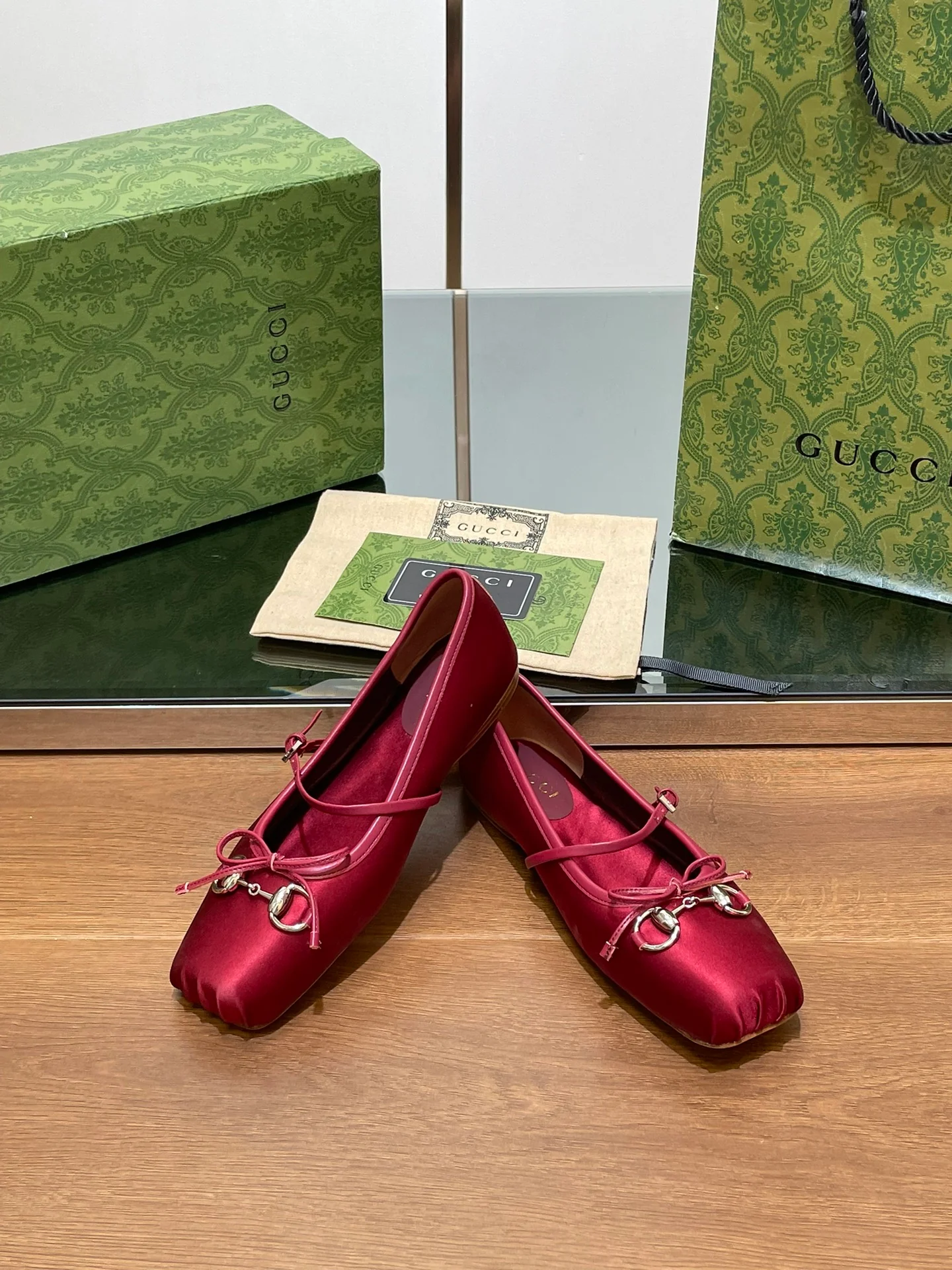 Балетки Gucci 2024 Barre Flats - красные