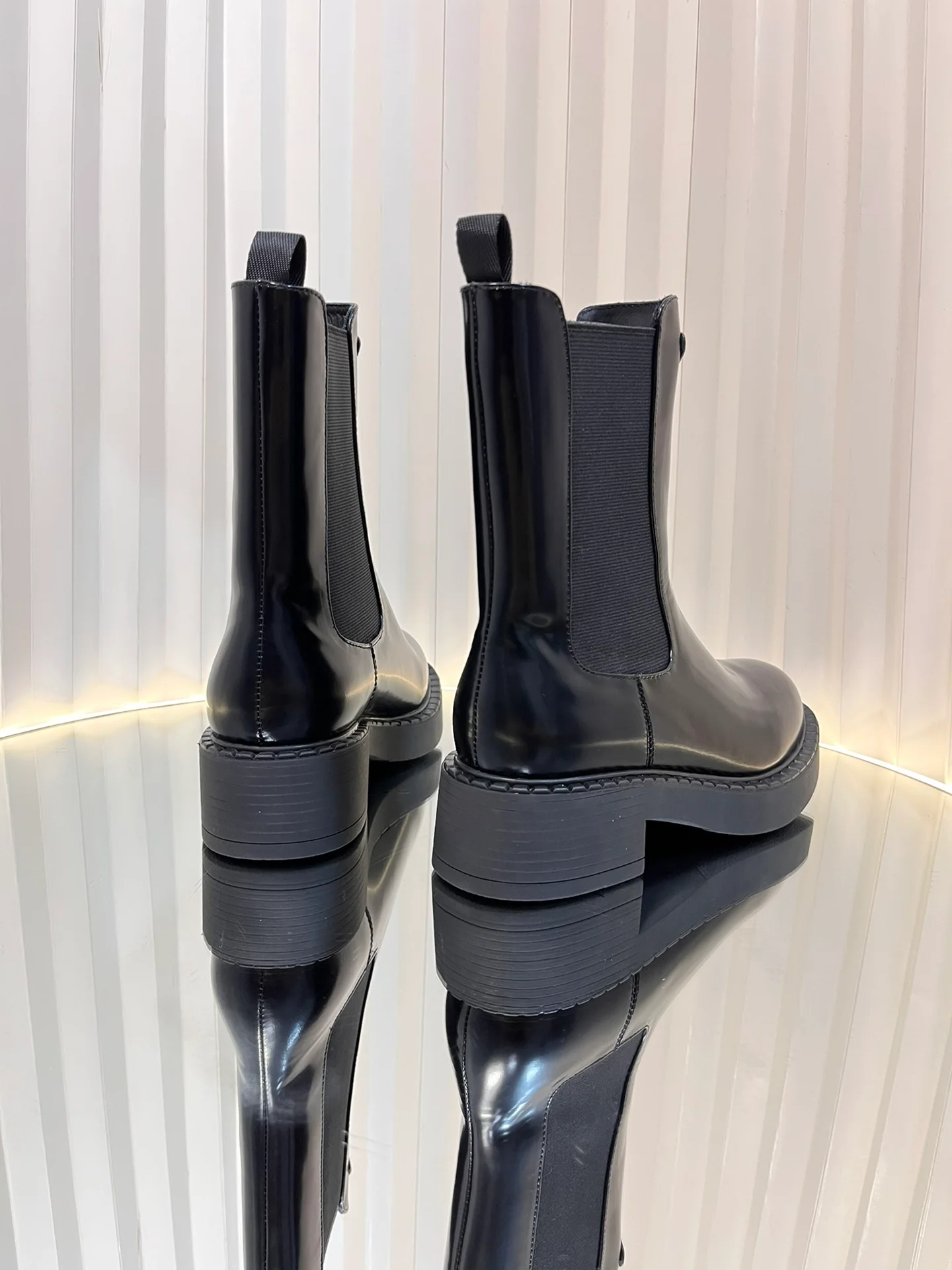 Ботильоны на платформе Prada 2024 - Черные - 1