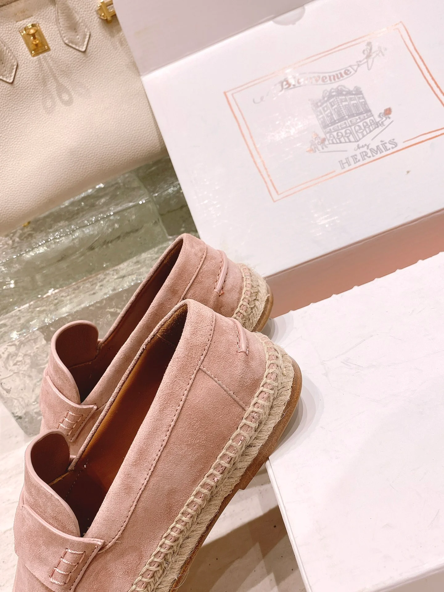 Эспадрильи Hermes Trip - розовые