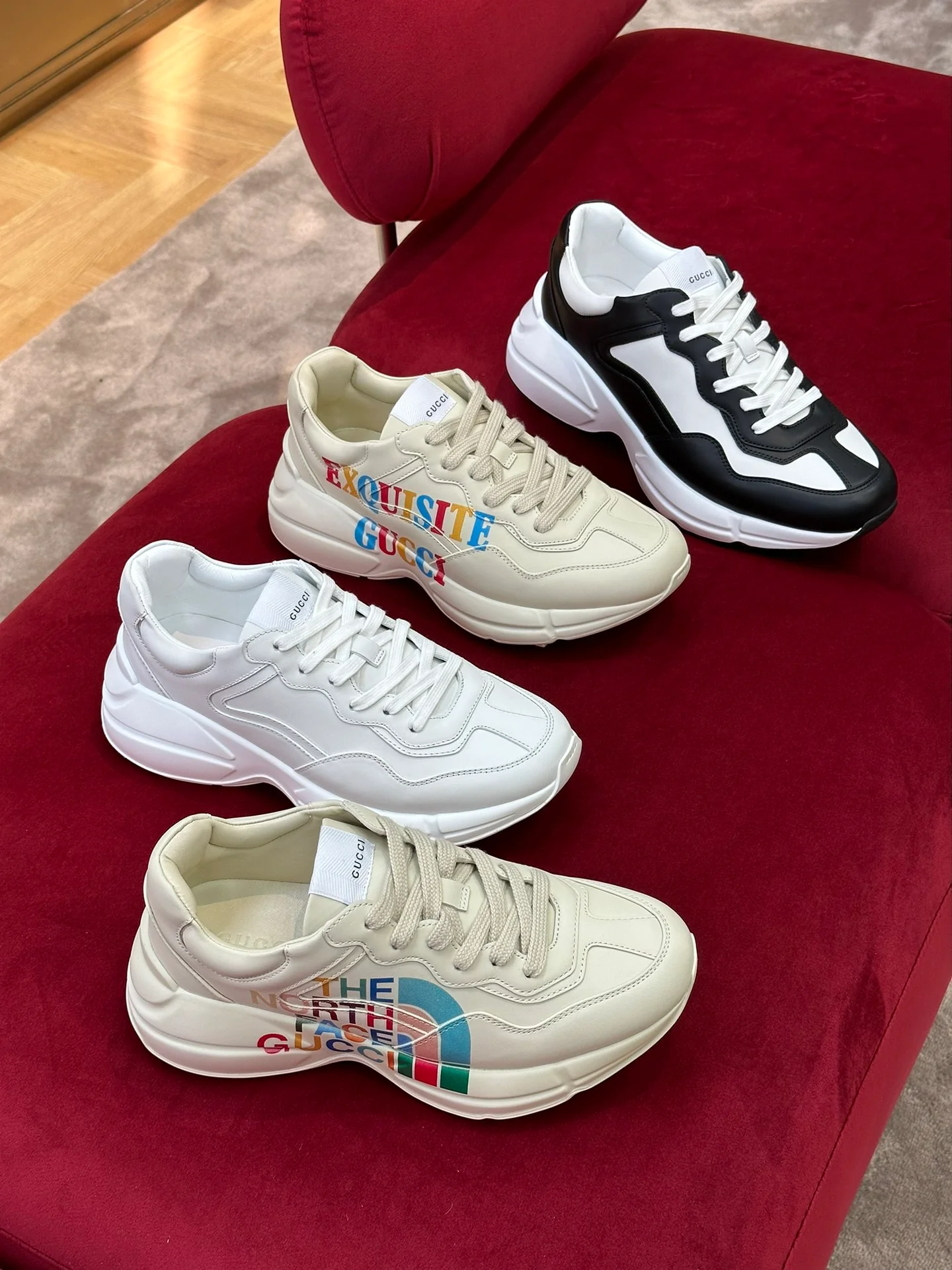 Коллекция массивных кроссовок Gucci осень/зима 2022 x North Face - изображение коллекции