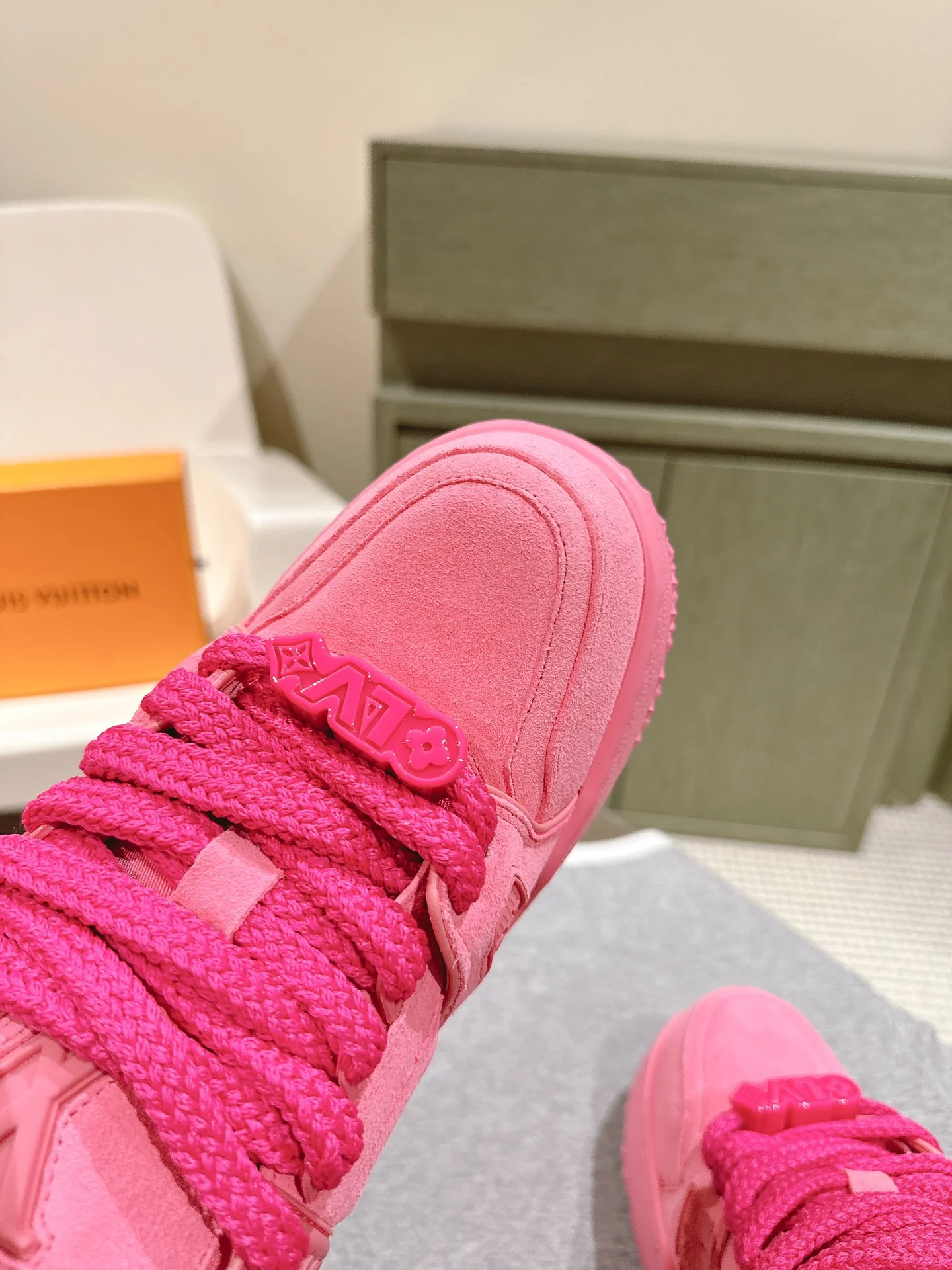 Кроссовки LV-2024 на платформе, розовые