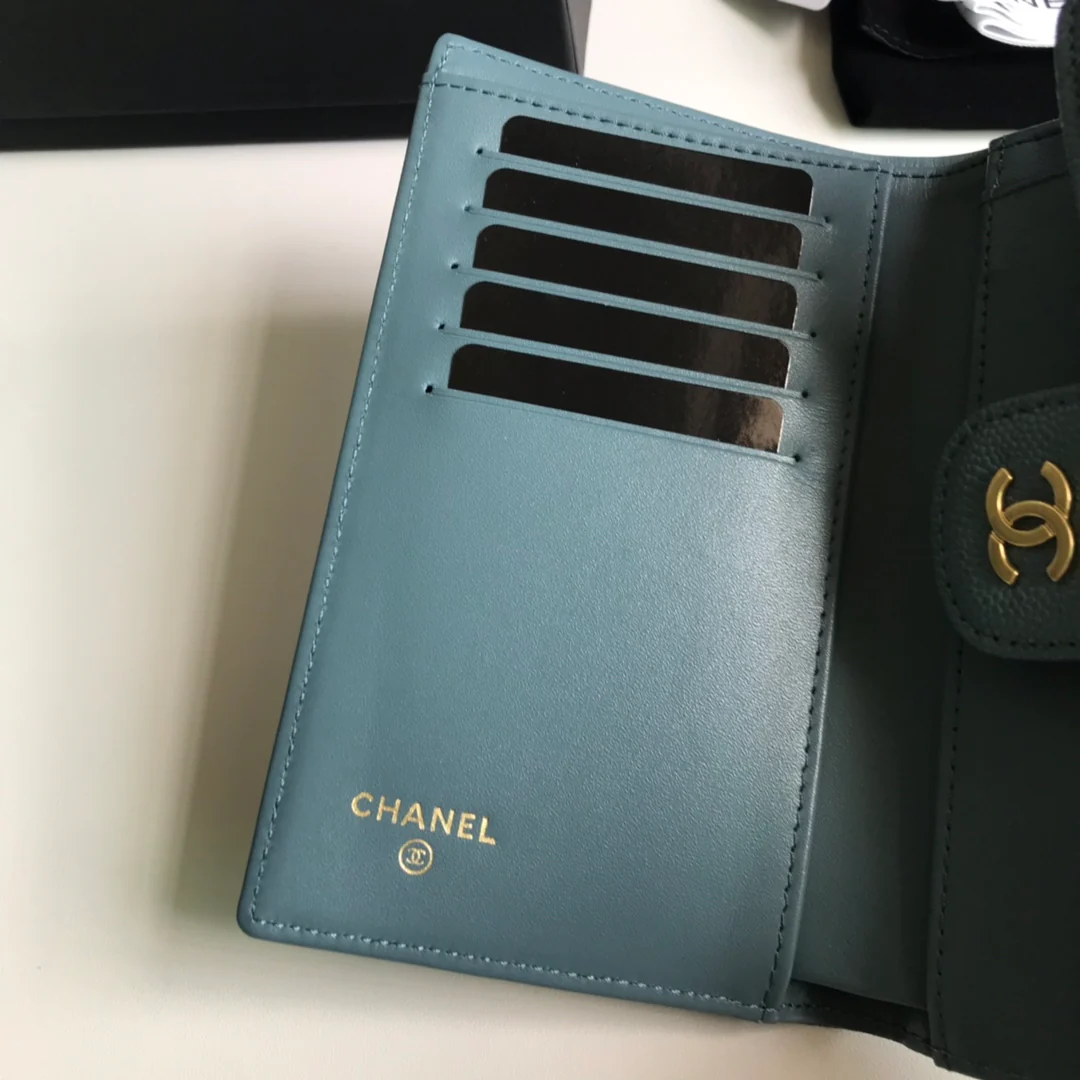 Оправа Chanel CF Tri-fold Frame - Haze Blue Lychee Skin Gold Buckle