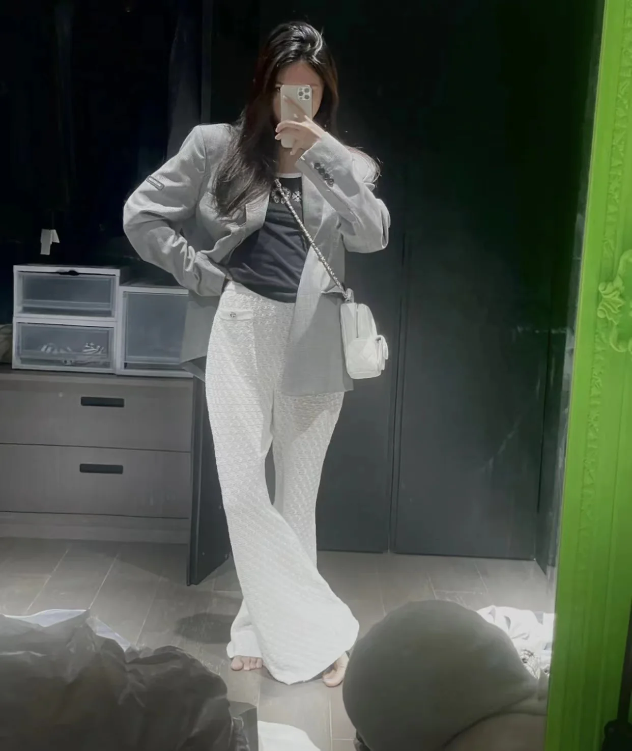 Новый оригинальный мини-рюкзак Chanel 24c - белый