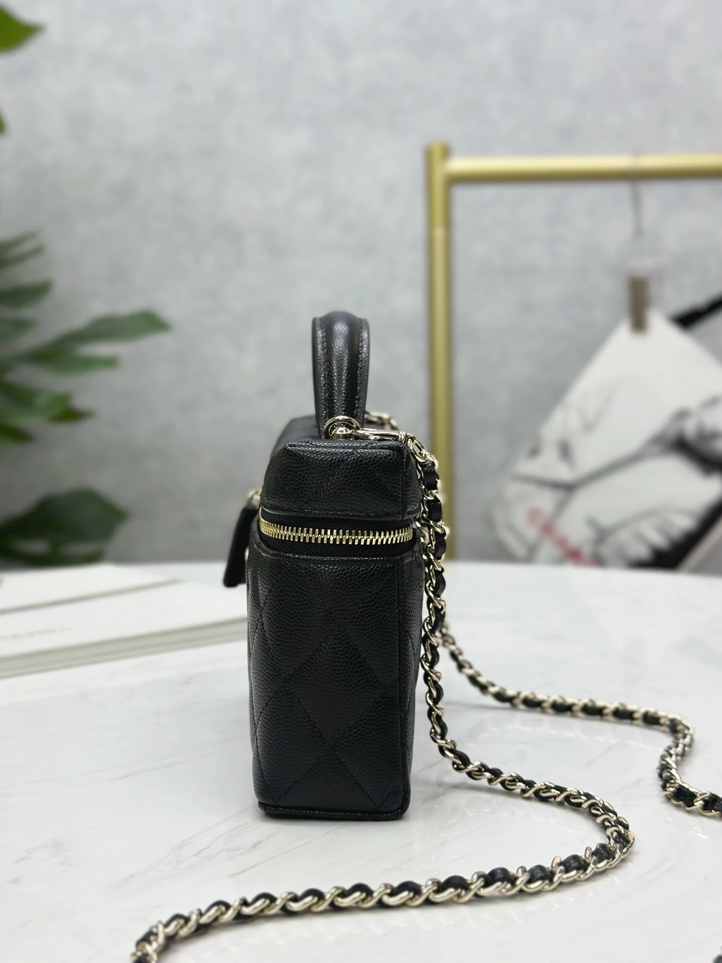 Сумочка Chanel 25p Heart Diamond LP с цепочкой - черная