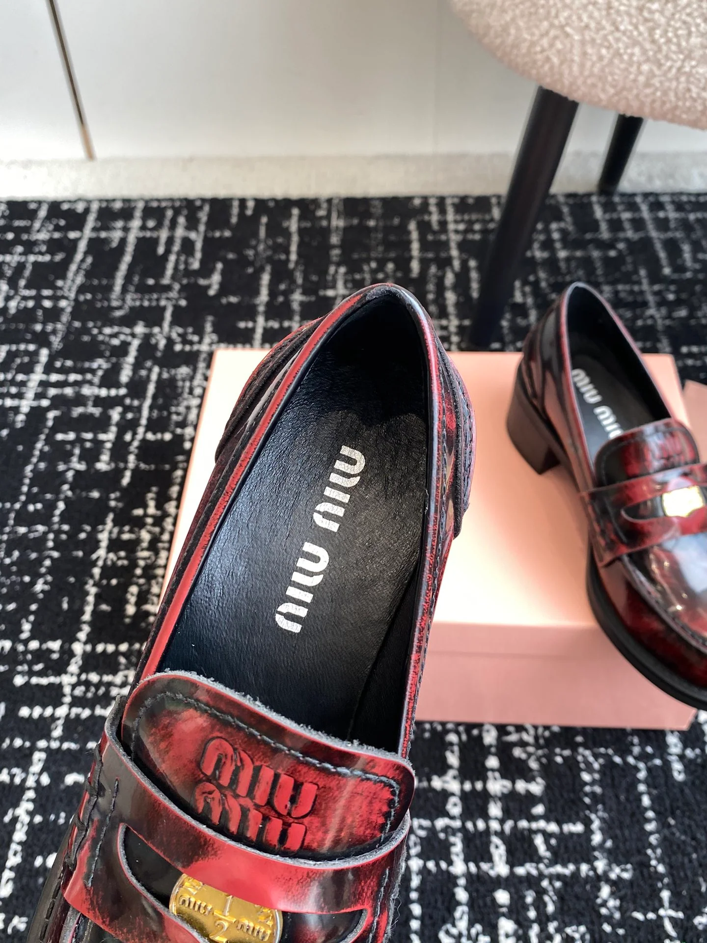 Лоферы Miu Miu 2024 - бордовые - 1