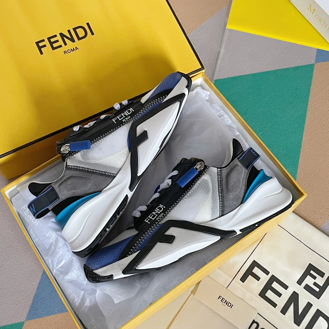 Fendi - Повседневные кроссовки - Бело-синие