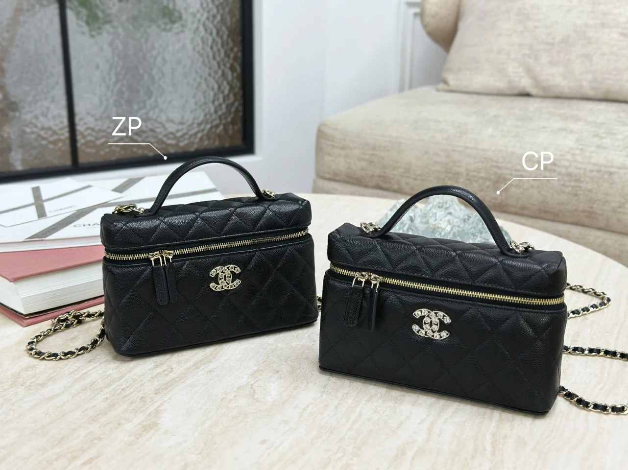 Сумочка Chanel 25p Heart Diamond LP с цепочкой - черная