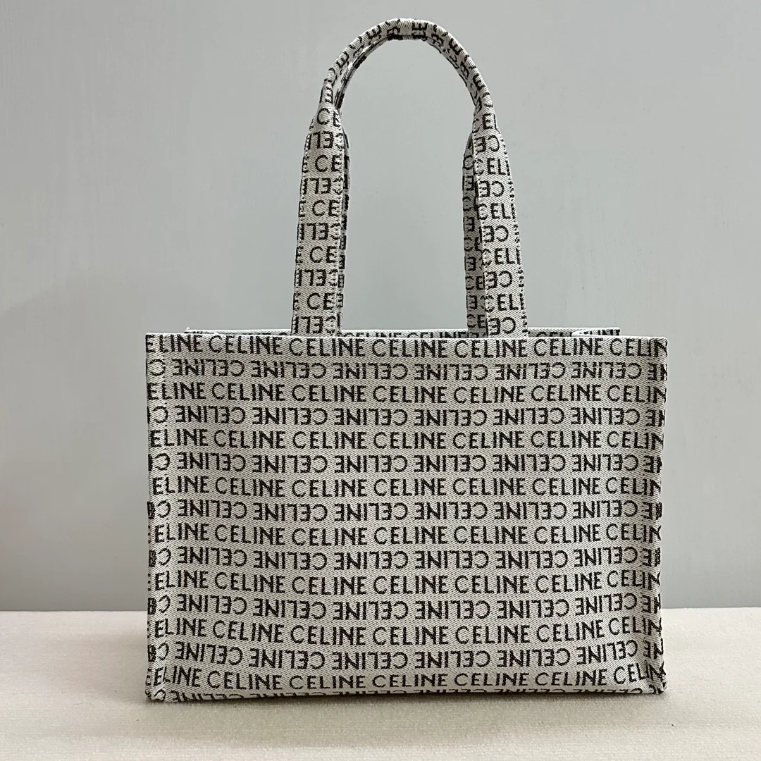 Сумка-шоппер Celine Cabas Thais с осенним принтом, большая.