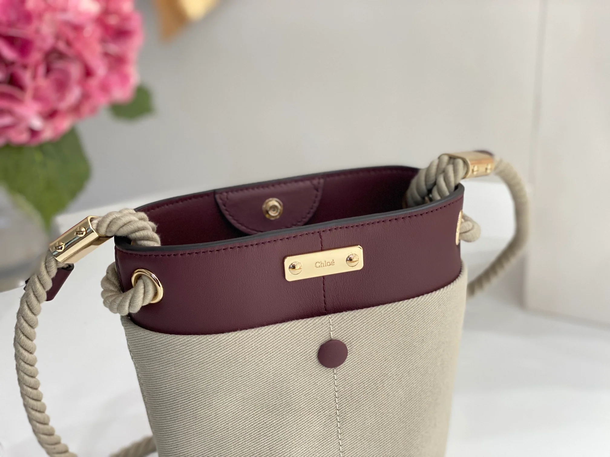 Сумка-ведро Chloe-key - бордовая