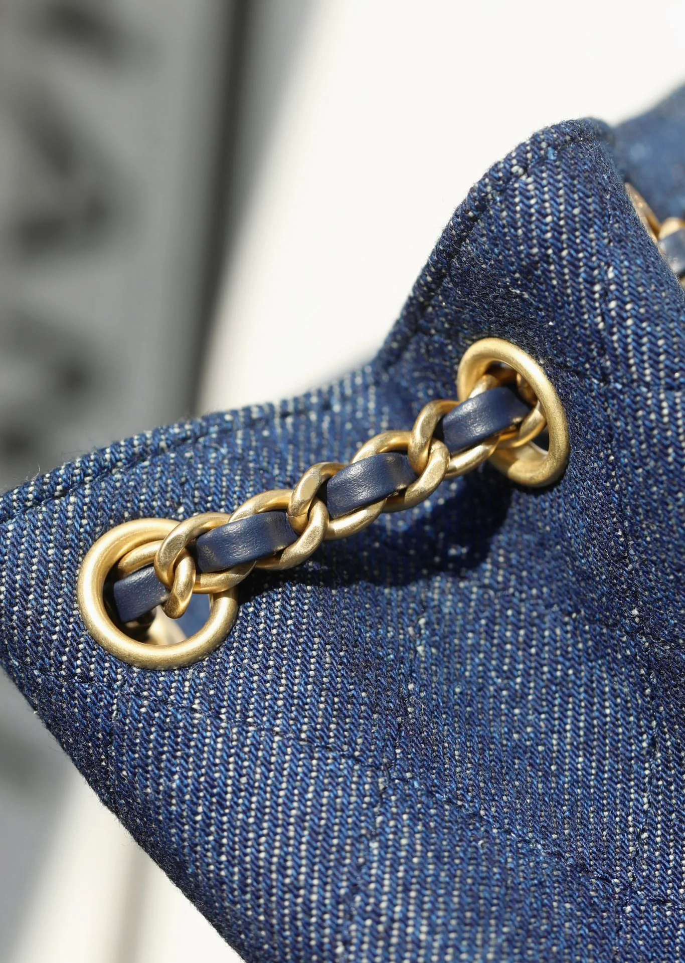 Рюкзак Chanel 25c на завязках — темно-джинсовый