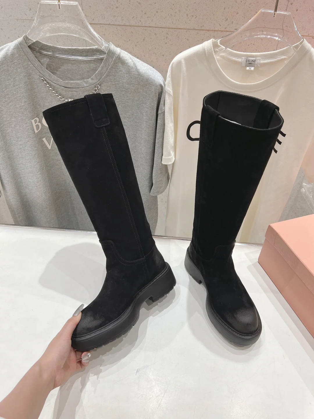 Ботинки на платформе Miu Miu 2024 - Черные - 1