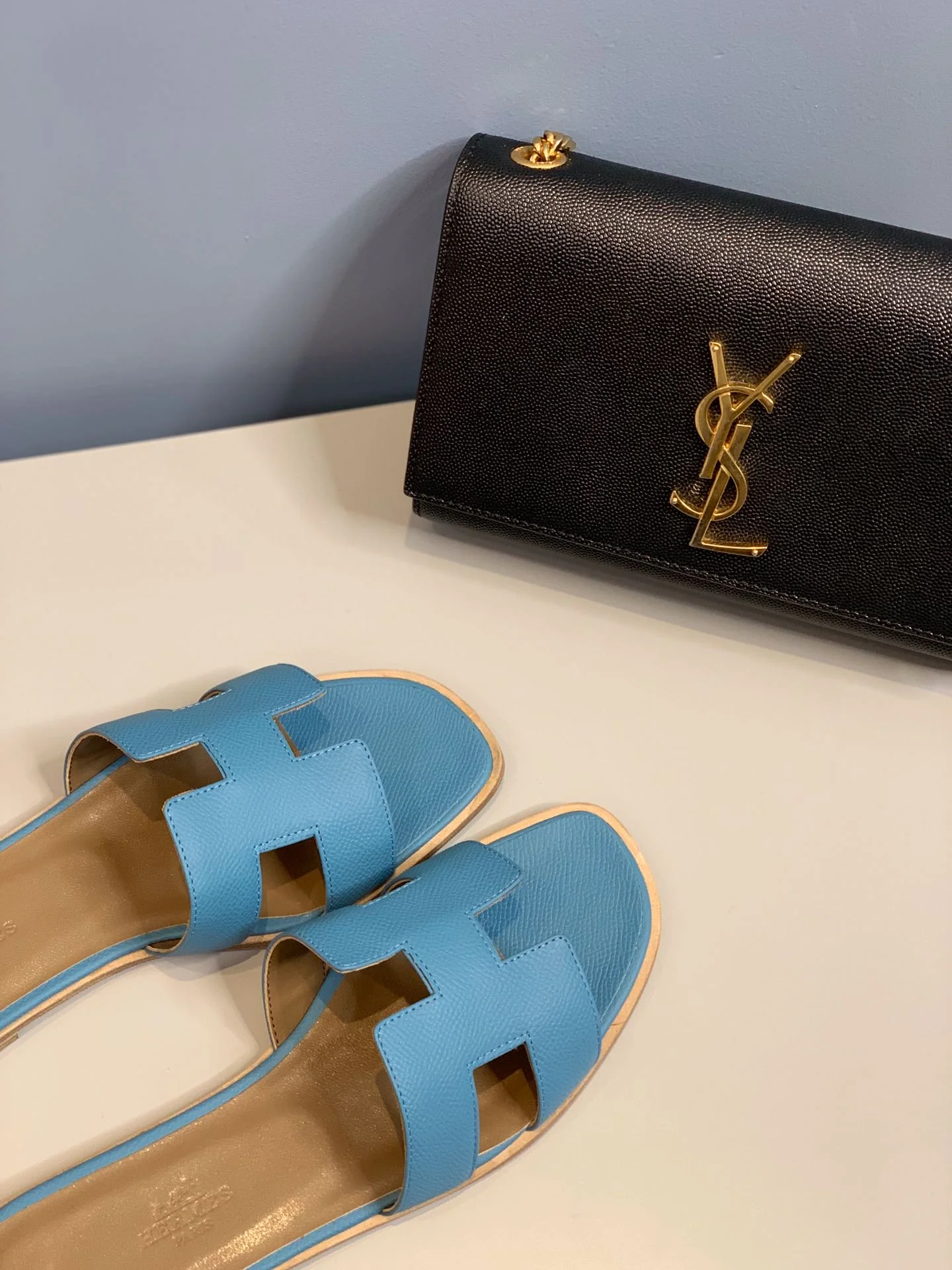 Новинка 2022 года от Hermes - Тапочки с отпечатком руки - Синие