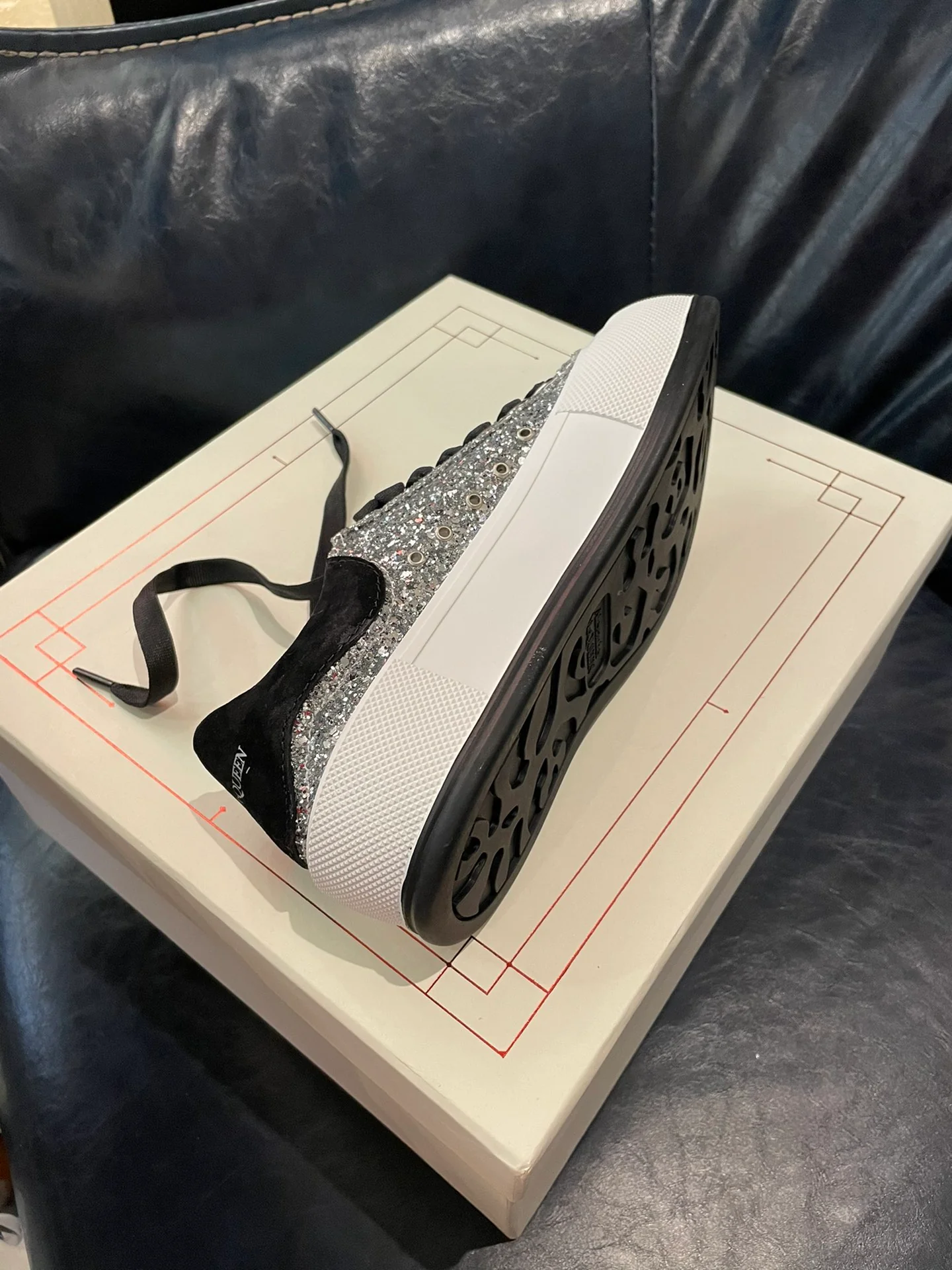 Туфли на платформе McQueen из парусины - 4