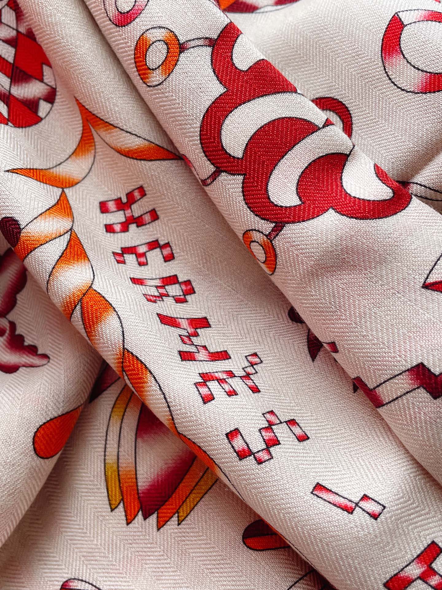 Шарф Hermes ?В ожидании Улисса? — 140 см — 70% кашемир — 30% шелк