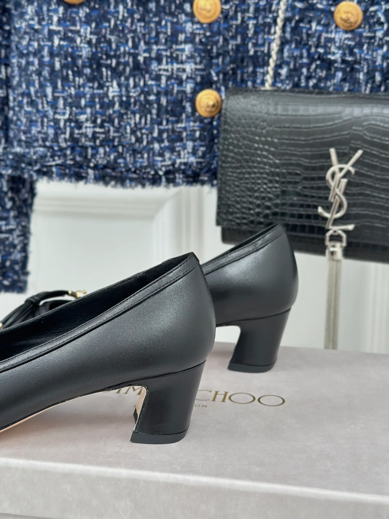 JC - Балетки с квадратным носком, модель 2024 - Черные