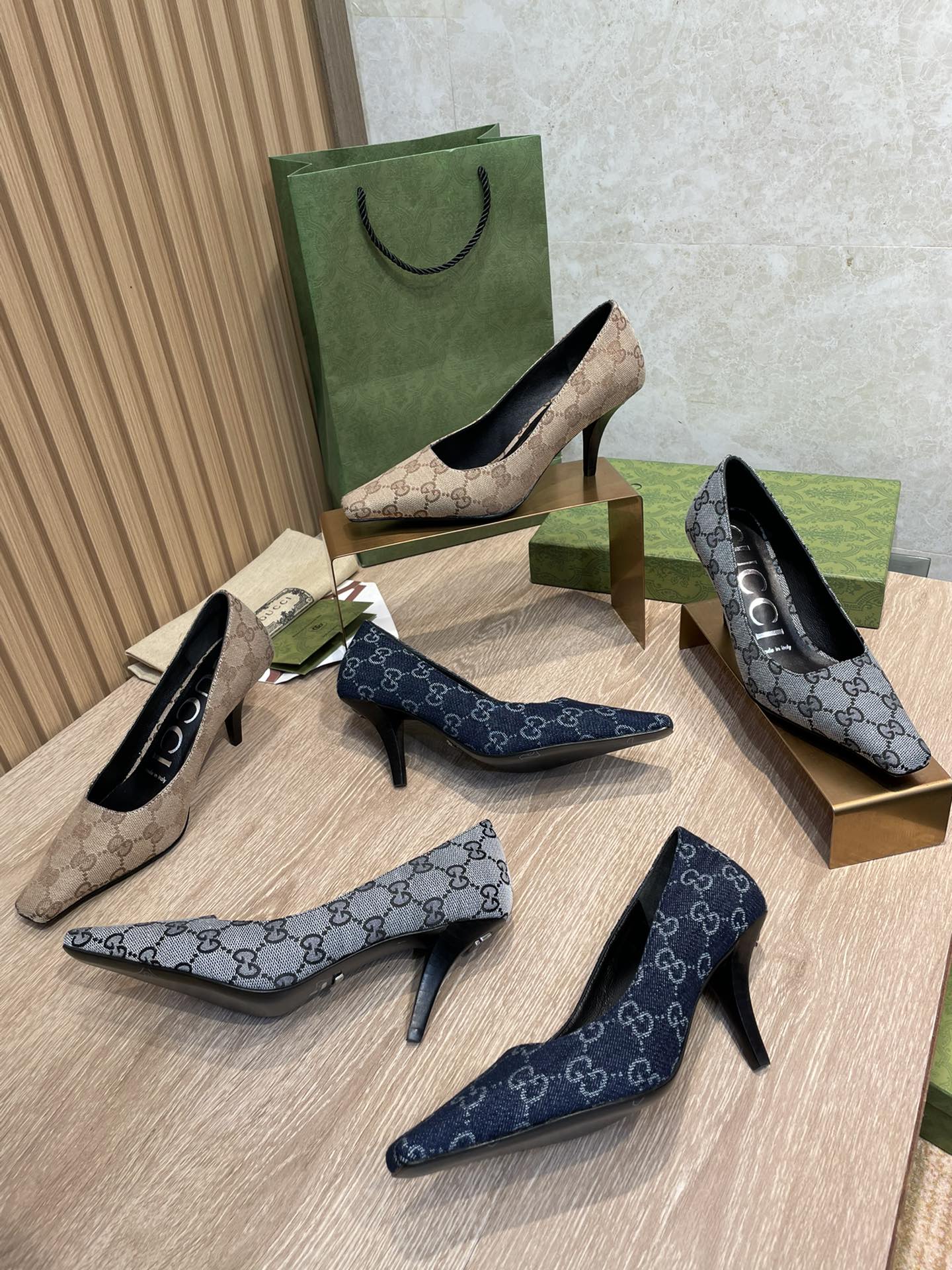 Туфли-шпильки Gucci 22ss с квадратным носком - изображение из коллекции