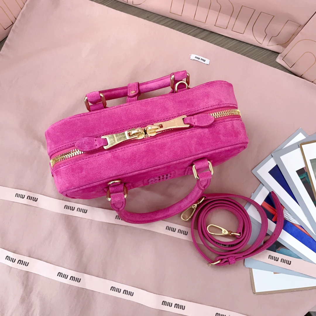 Сумка для боулинга Miu Miu 5bb142 - Маленькая - Персиково-розовая