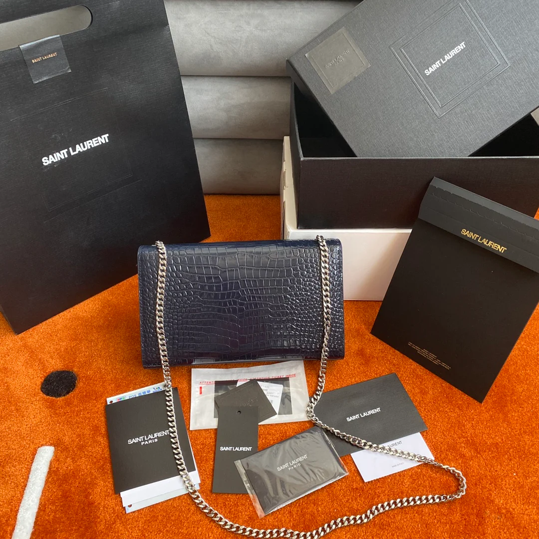 Сумка YSL Kate с цепочкой и крокодиловым принтом - Средний размер - 1 шт.