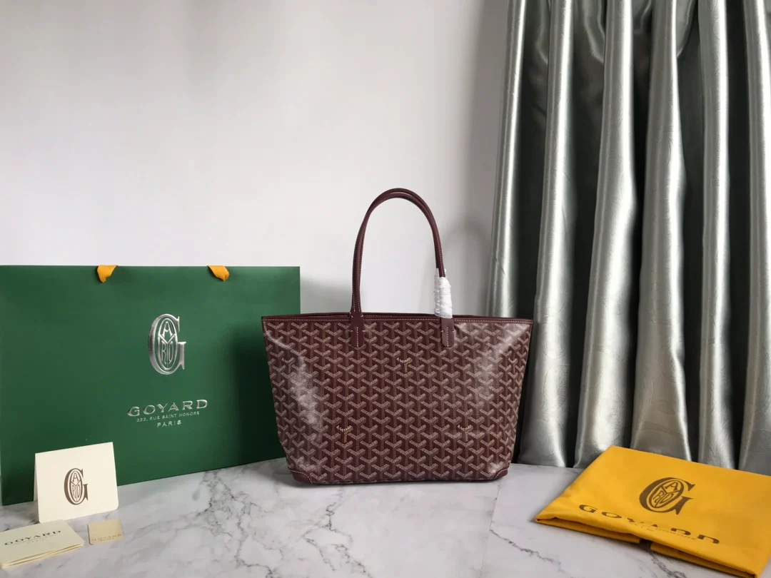 Маленькая сумка-тоут Goyard на молнии - коричневая