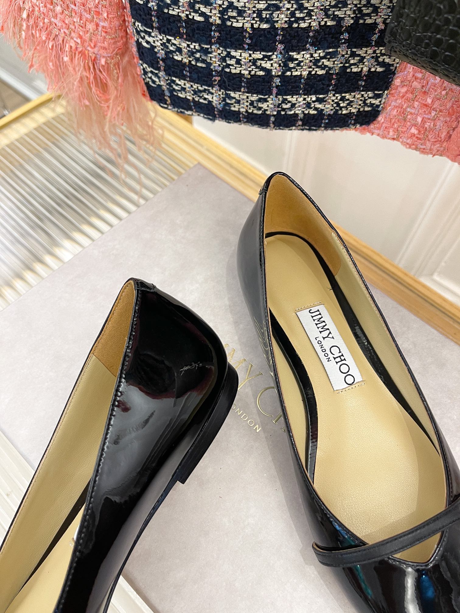 Классические жемчужные балетки Jimmy Classic - черные