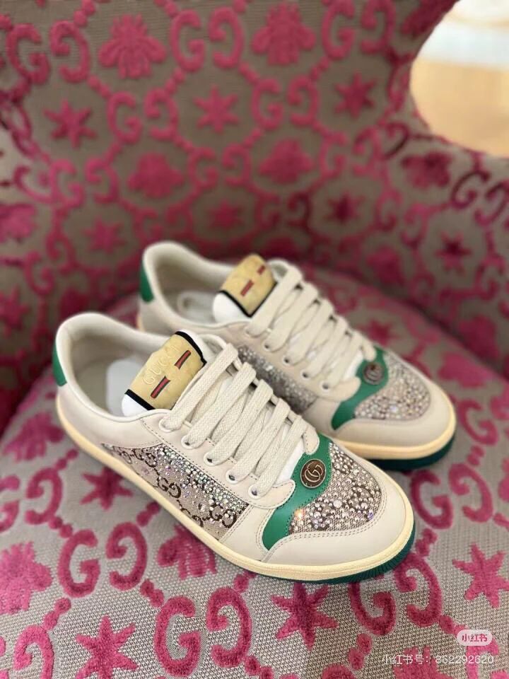 Скейтбордические кроссовки Gucci 2024 Diamond-Edge - белые