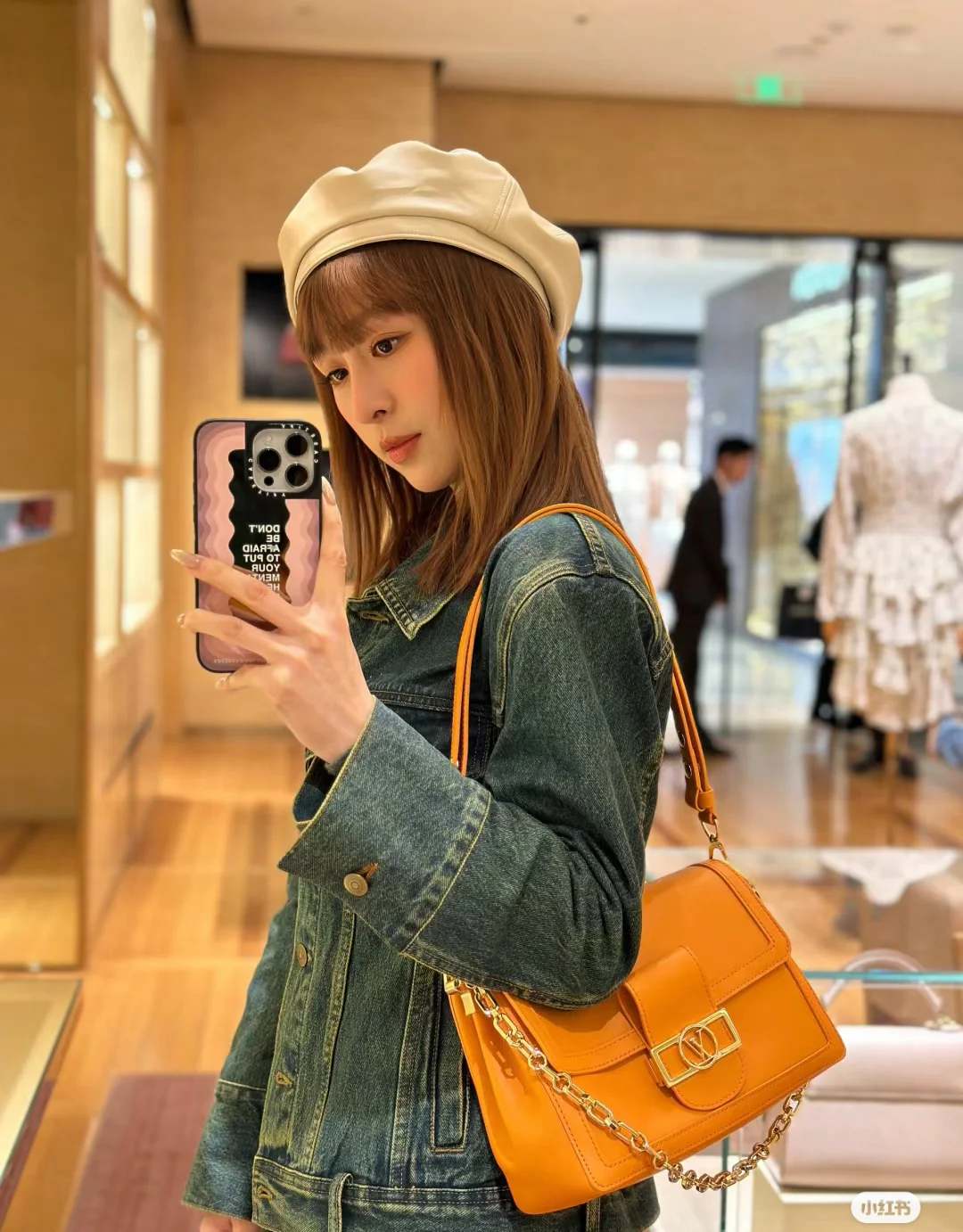 m25209-LV-dauphine-soft crossbody bag-caramel