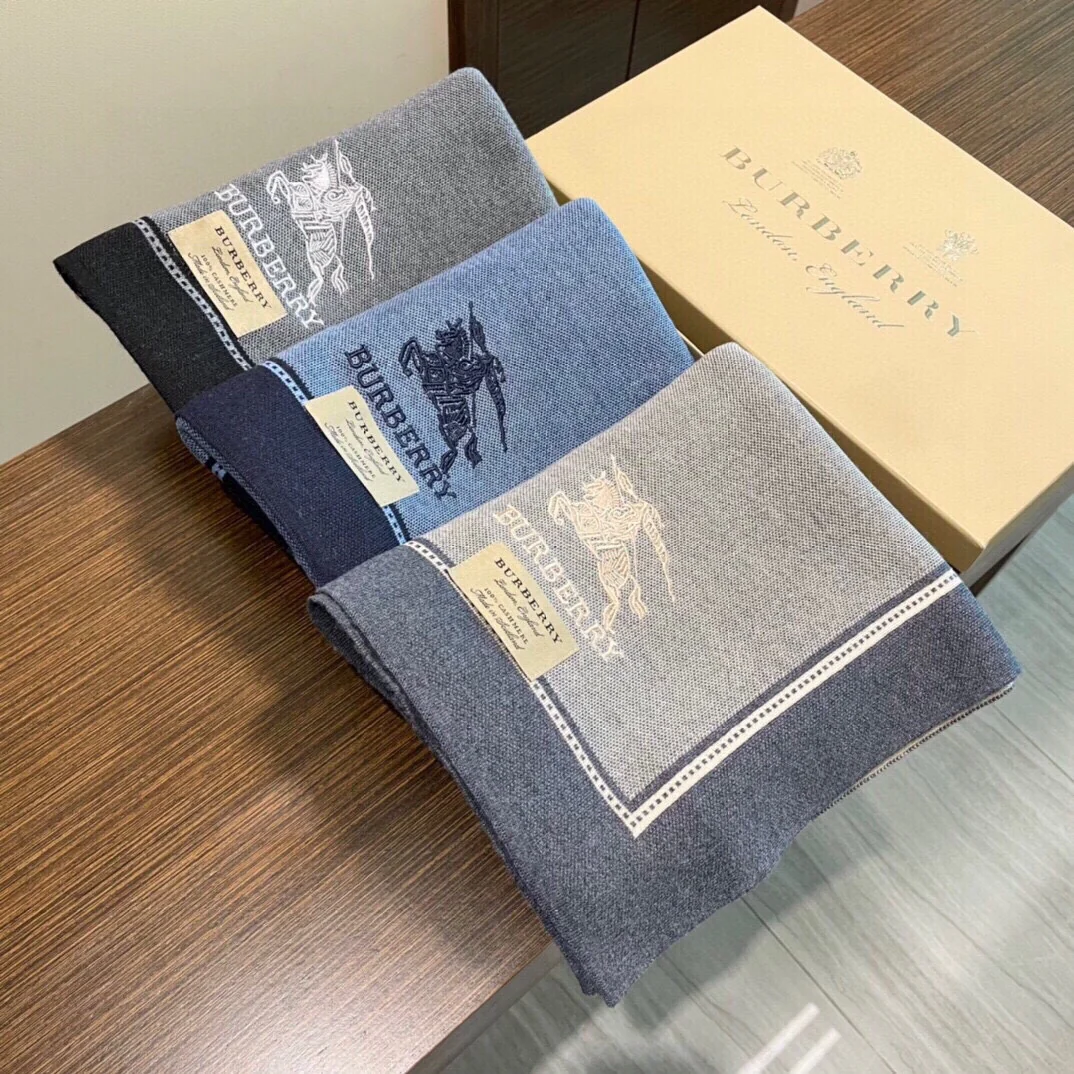 Мужской шарф Burberry 2024 с цветовыми блоками - Размер 32 - 200