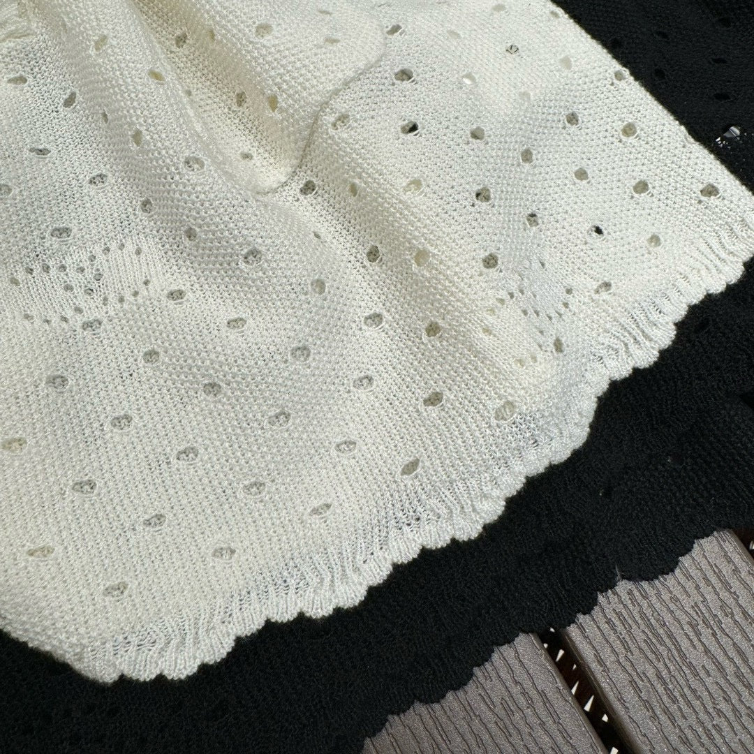 Chanel 2403 Весна/Лето Новинка Ажурный вязаный топ крючком - Свежий и чистый стиль Chanel - Белый