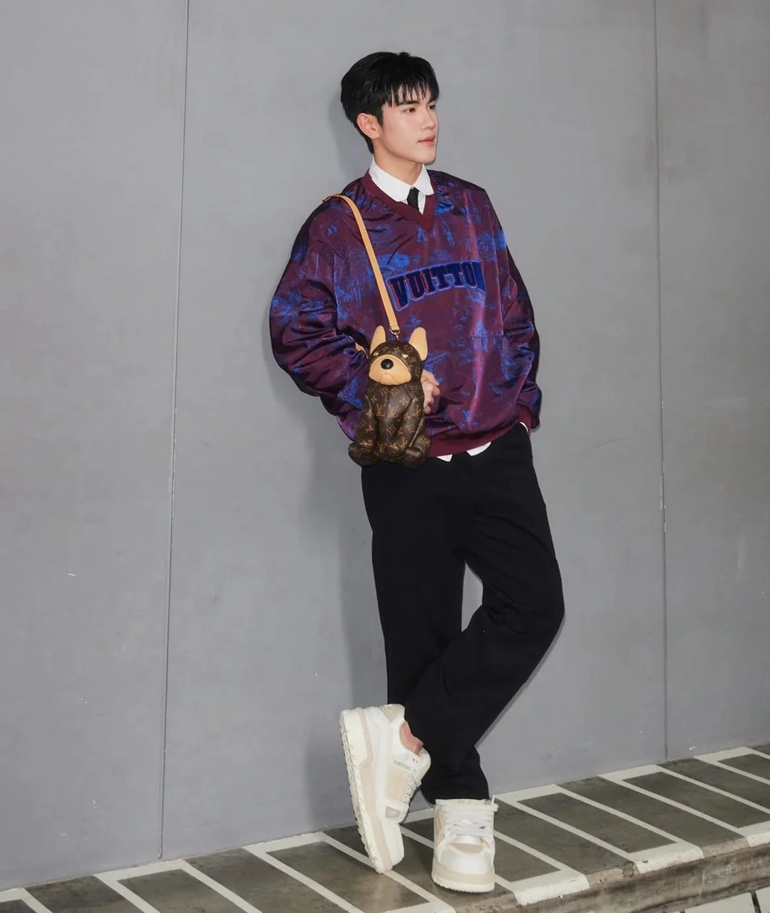 Сумка LV-m12617-pooch-bag с изображением французского бульдога - коричневая.