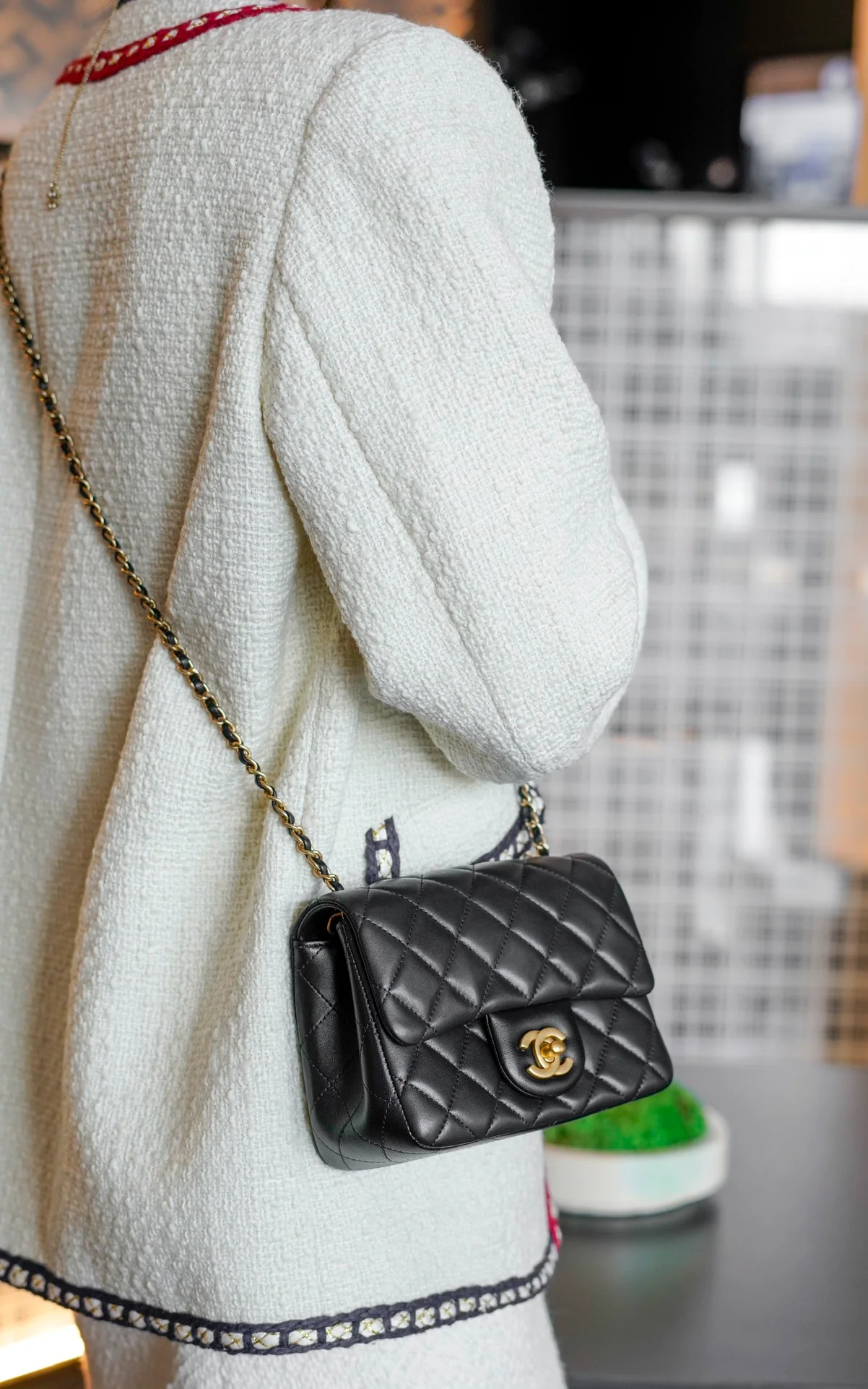 Chanel 24k Gold Globe Square Black Gold