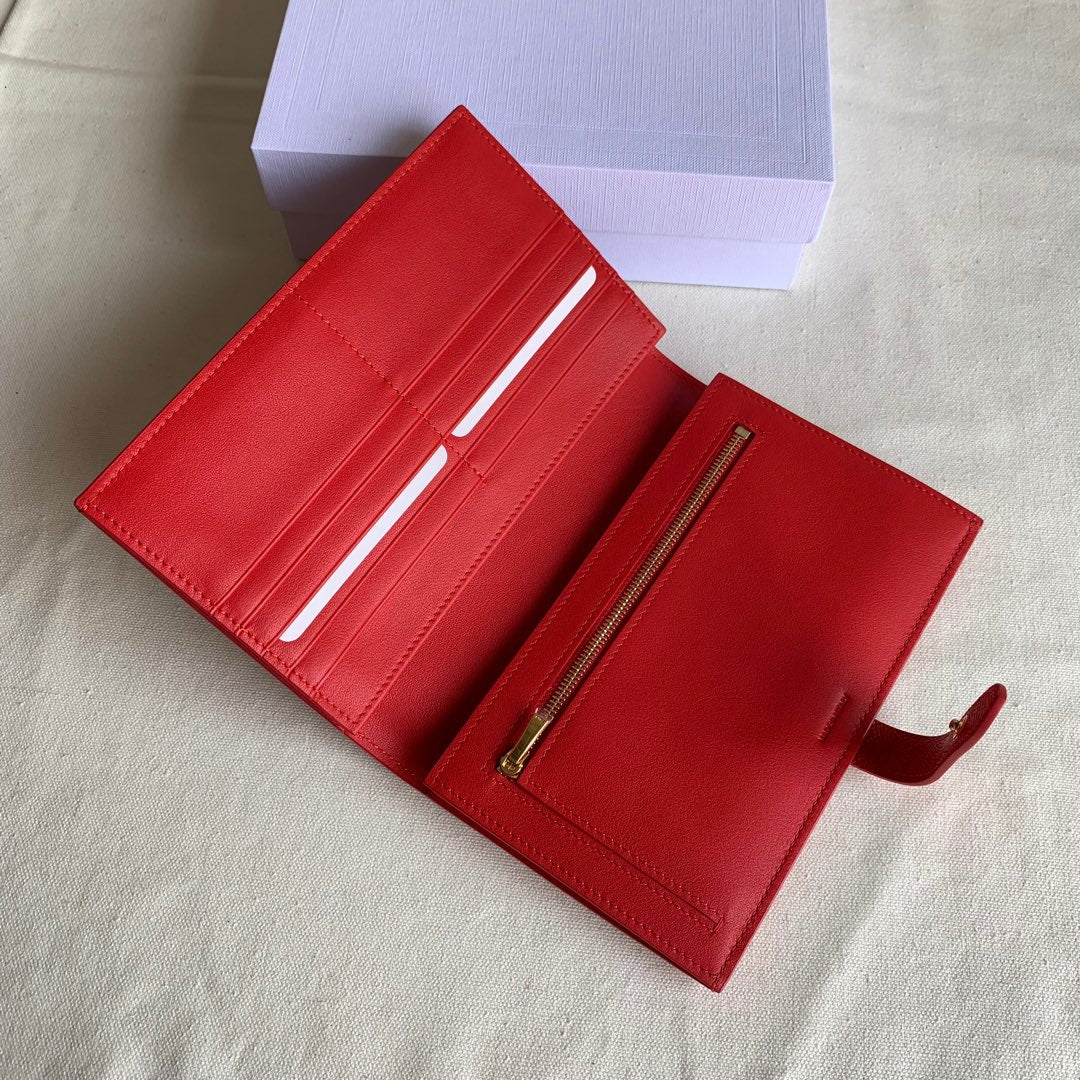 Длинный кошелек Celine - Кошелек с ремешком из крупнозернистой телячьей кожи - 4