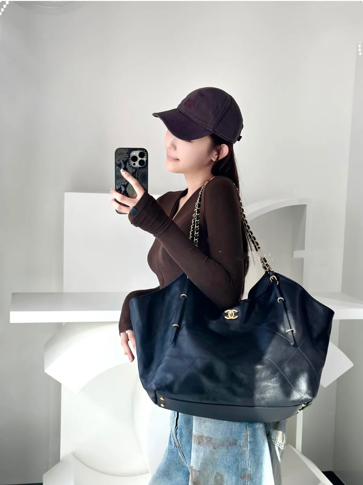 Большая сумка-шоппер 25s - черная