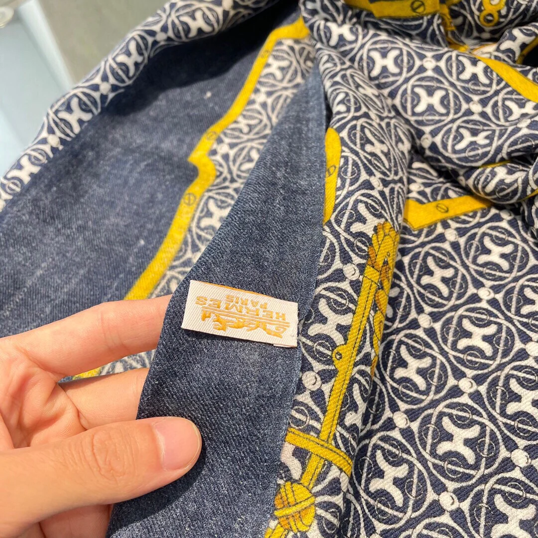 Кашемировый шарф Hermes с принтом - 100 см - 200 см - 100 см - Кашемир премиум-класса