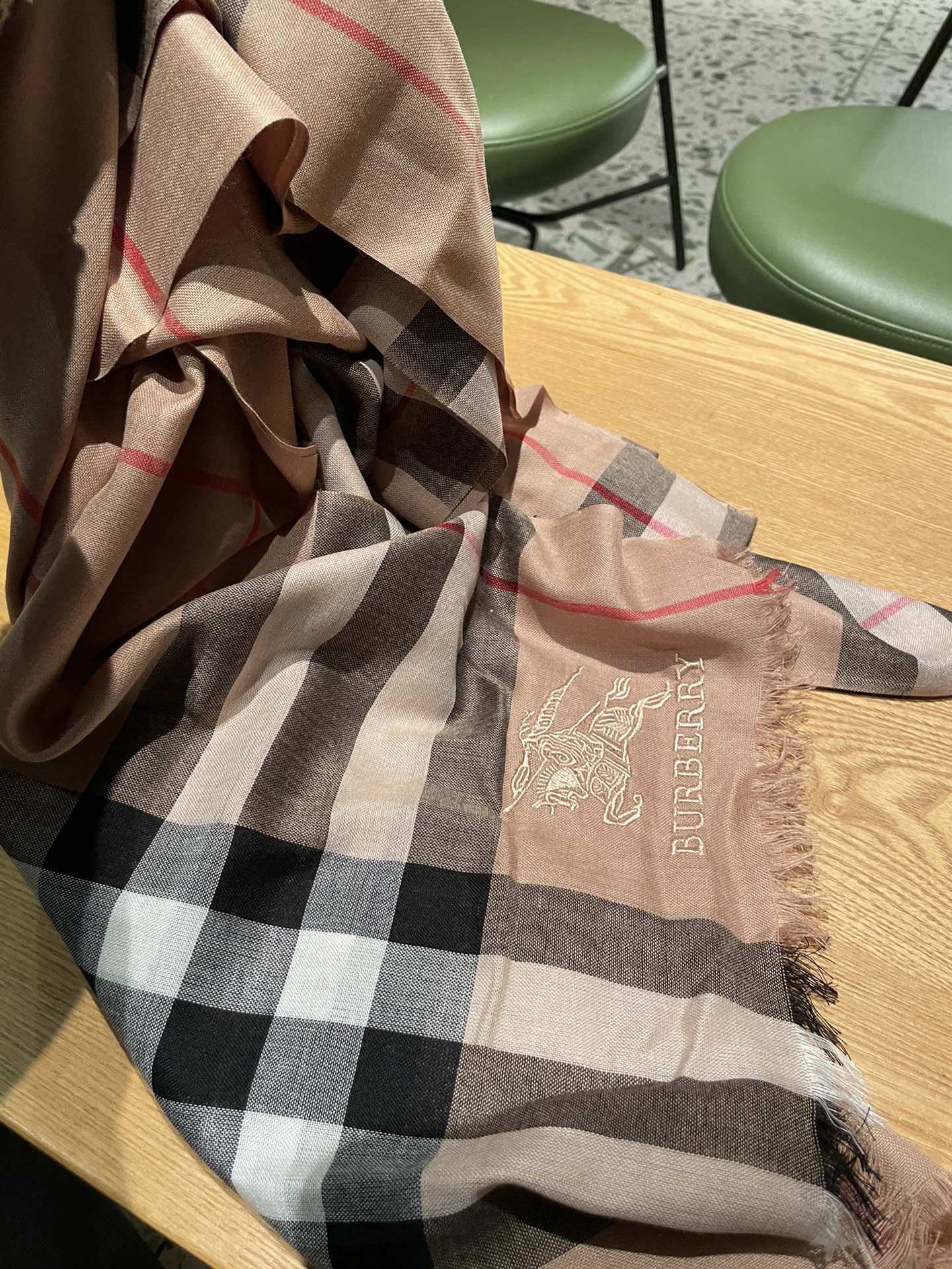 Классический клетчатый шарф для верховой езды Burberry - 80-190 см - Кашемир Кашмир Хайленд