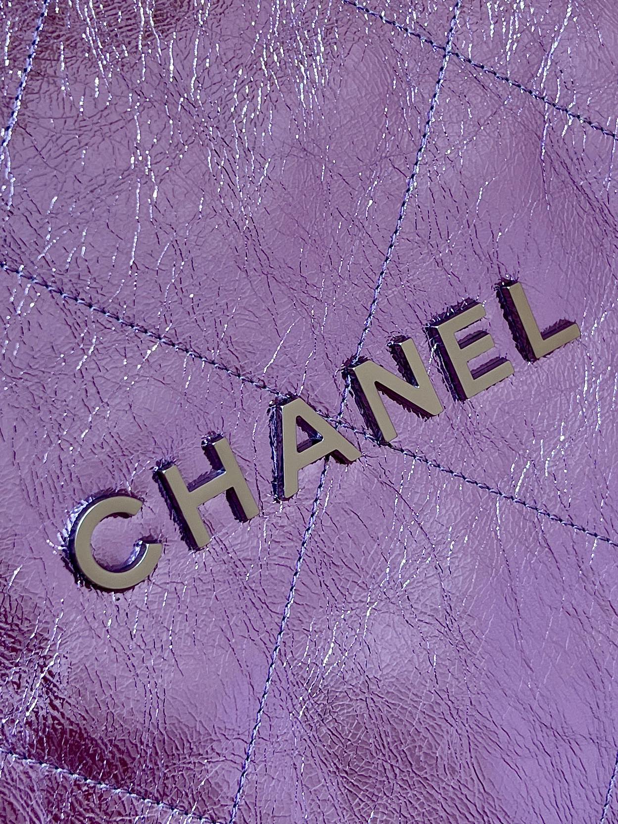 Сумка Chanel 25c 22 - металлизированная кожа - фиолетовая