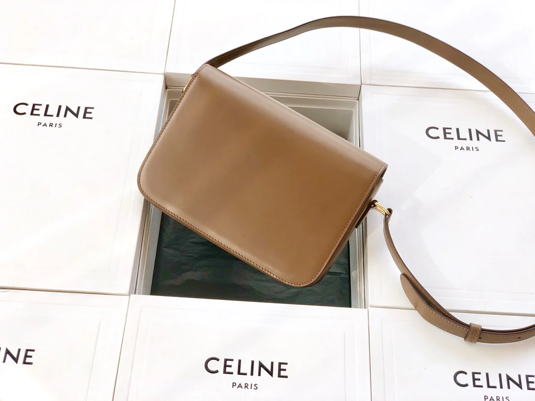 Celine Triomphe Medium Calfkin Brown