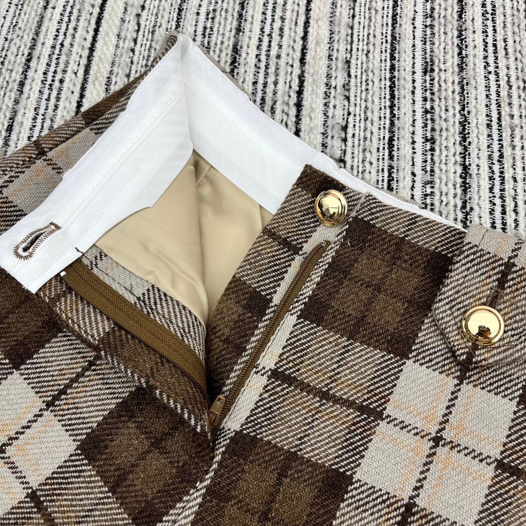 Miu Miu - 2404 - Новые клетчатые шорты с высокой талией