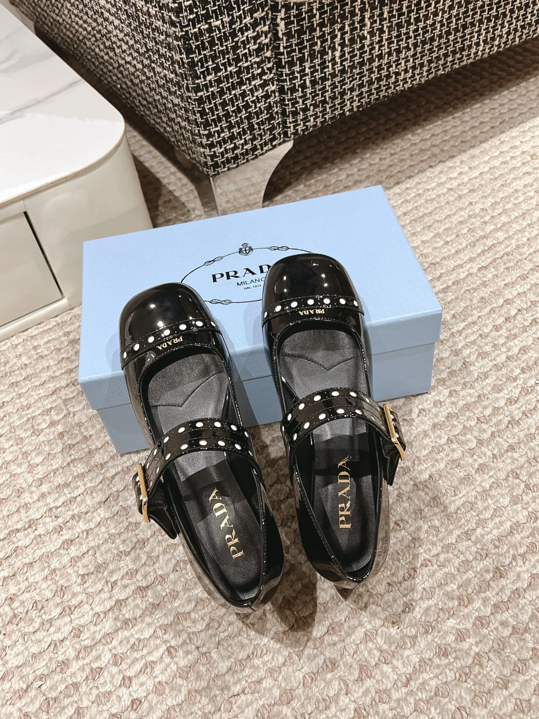 Туфли-мэри-джейн Prada - черные