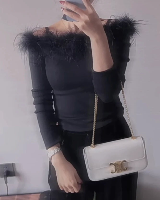 Celine - Новая сумка Celine Arc de Triomphe на цепочке - Белая