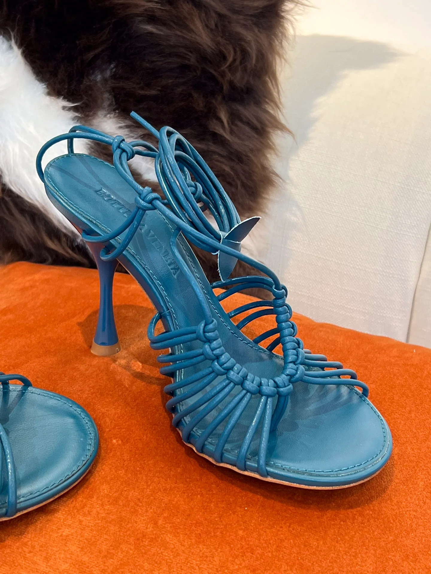 BV - Синие туфли на высоком каблуке со шнуровкой