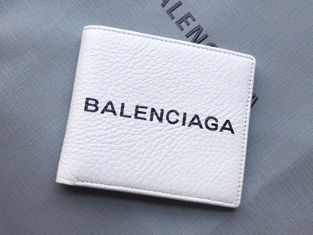 Balenciaga-牛皮两折短夹-可放照片