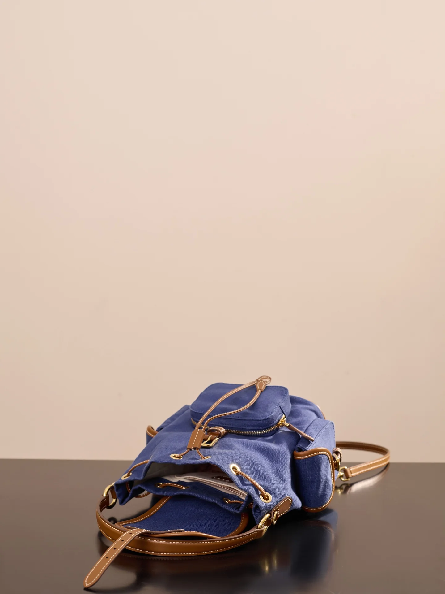 Рюкзак Miu Miu-5bz043m1280, маленький, синий.