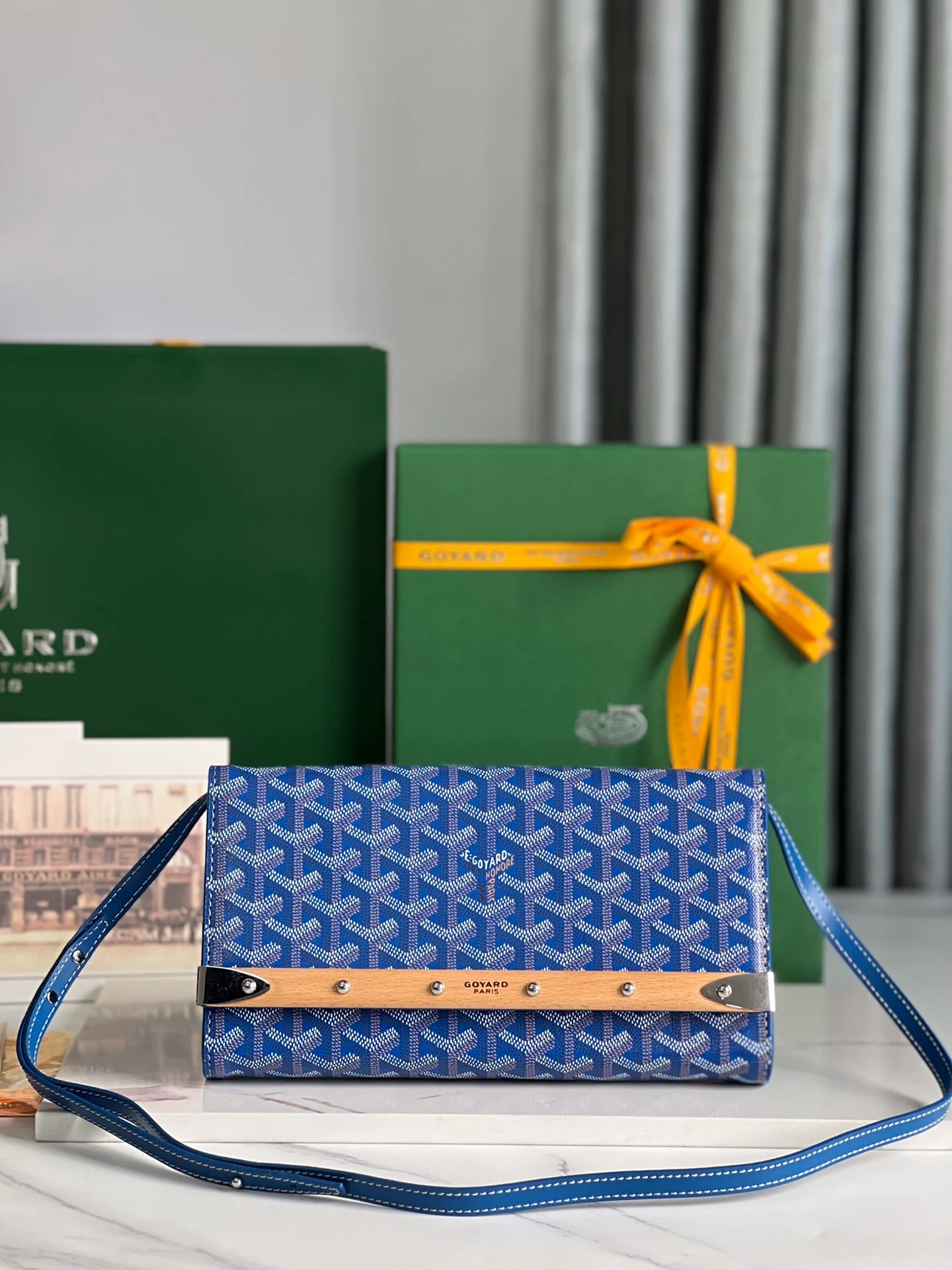 Клатч Goyard Monte Carlo, маленький, синий.