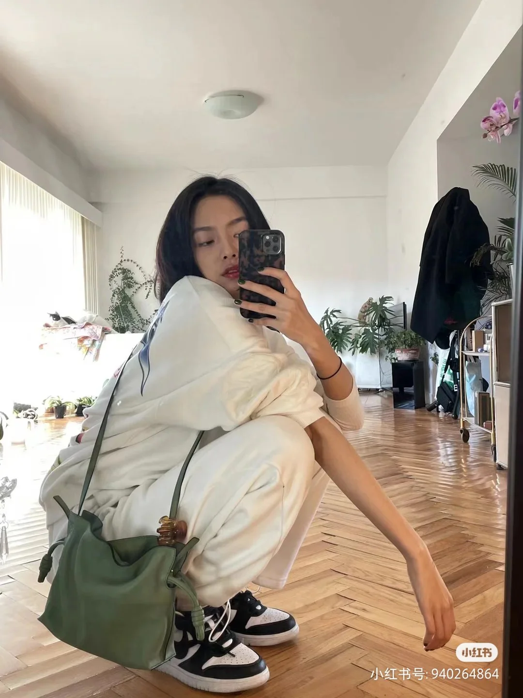 Loewe 2020 Upgraded Flamenco Leather Grass Green