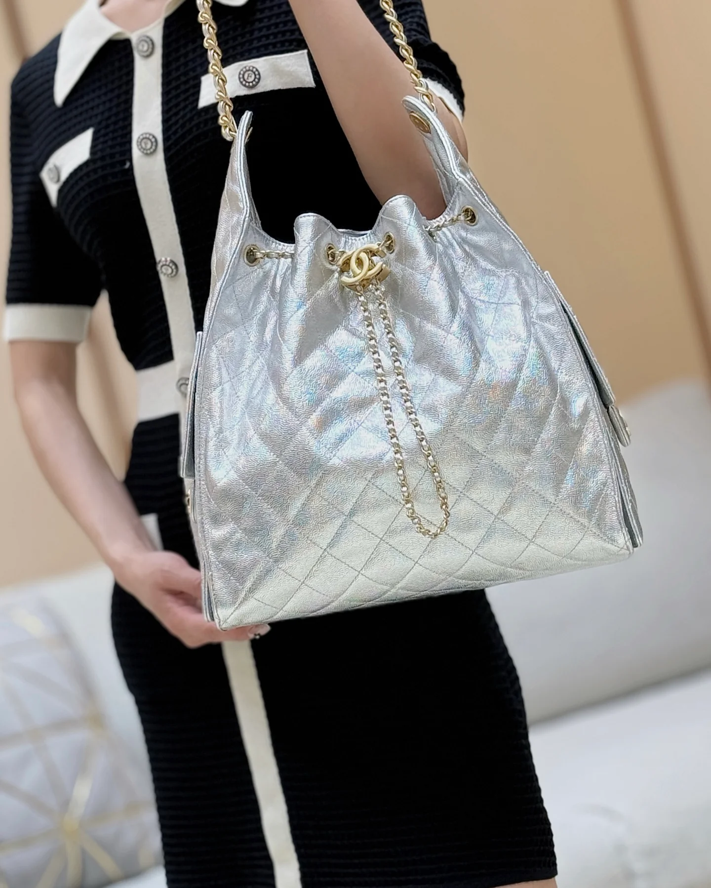 Сумка Chanel 25s 25bag Large - серебристая