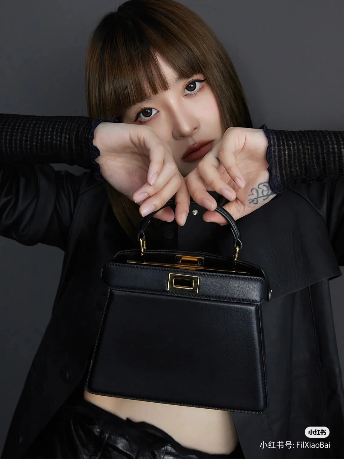 Fendi Peekaboo i See U Small Black Top Image