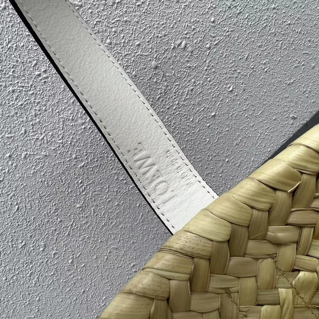 Соломенная сумка Loewe - 40 см - Большая - Кремово-белая