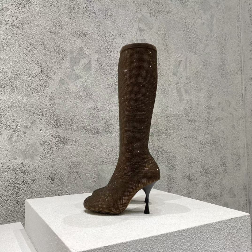 Официальный сайт BV-22s. Новинки осенне-зимнего сезона - Сапоги на высоком каблуке со стразами - 4 цвета.