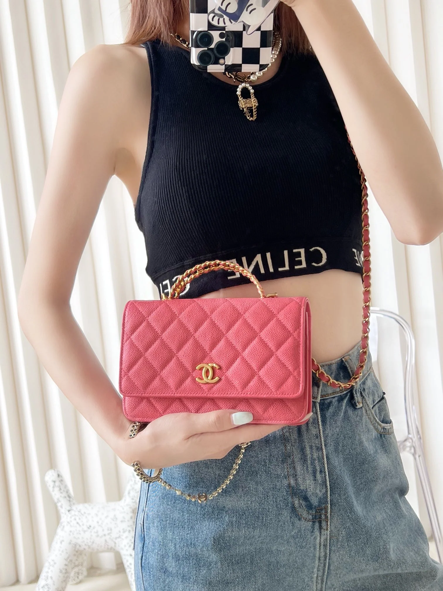 Ручка для письма Chanel 2022 WOC, розово-золотой шарик